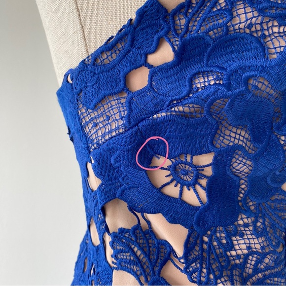 NWT Cooper St Lace Sky Beauty V-Neck Flounce Ruffle Midi Cocktail Dress - Picture 10 of 14